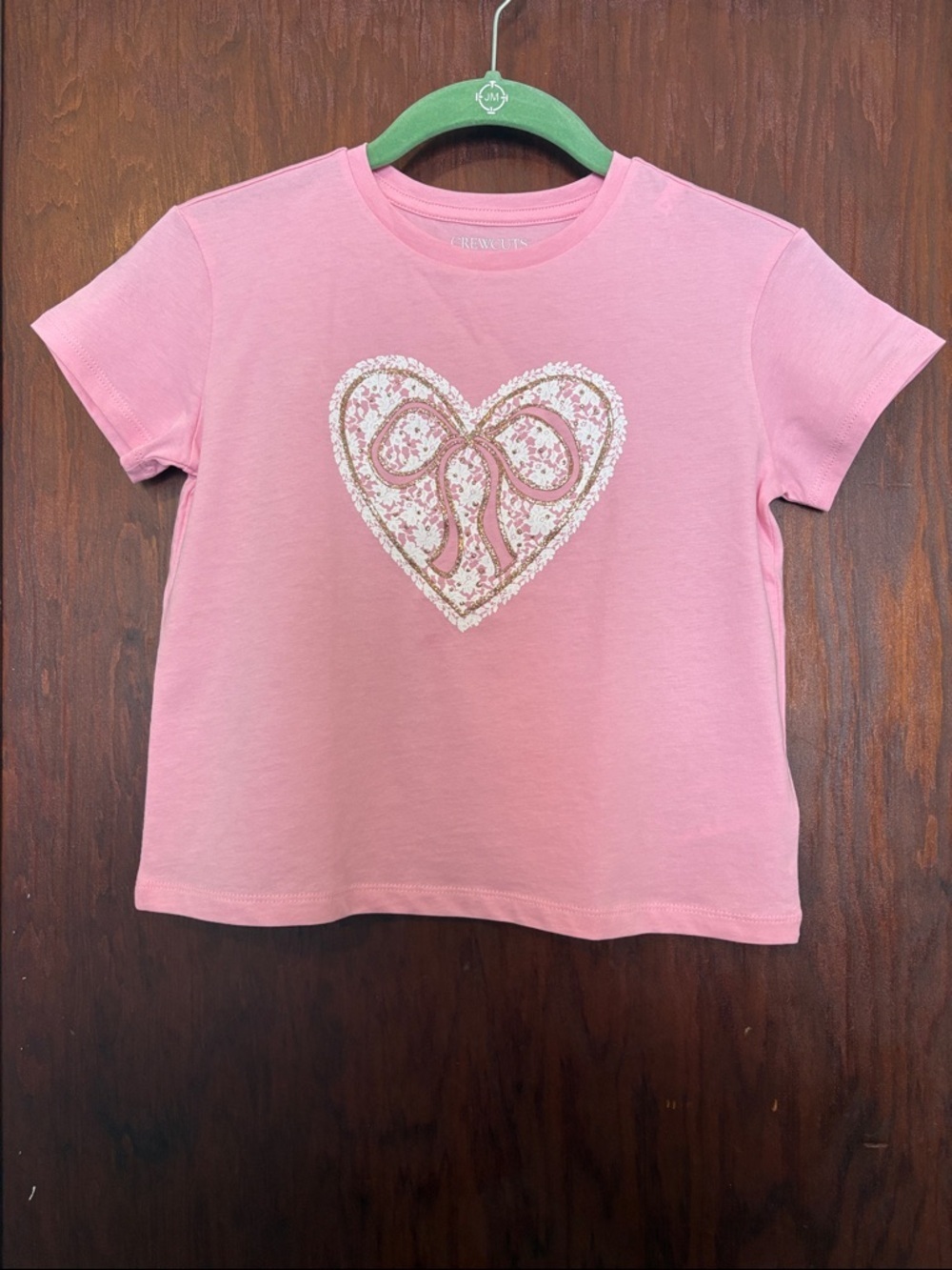 Crewcuts Pink Heart Bow Tee